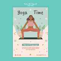 PSD gratuito cartel vertical para tiempo de yoga.