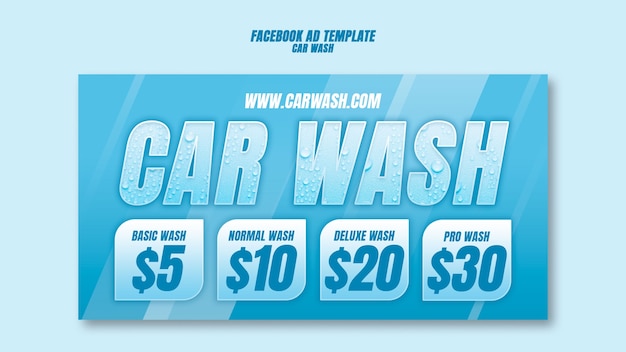 Carwash service facebook-sjabloon