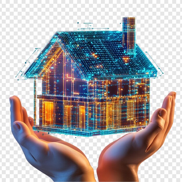 Casa digitale in mano Casa del futuro Innovazione tecnologica per la casa intelligente
