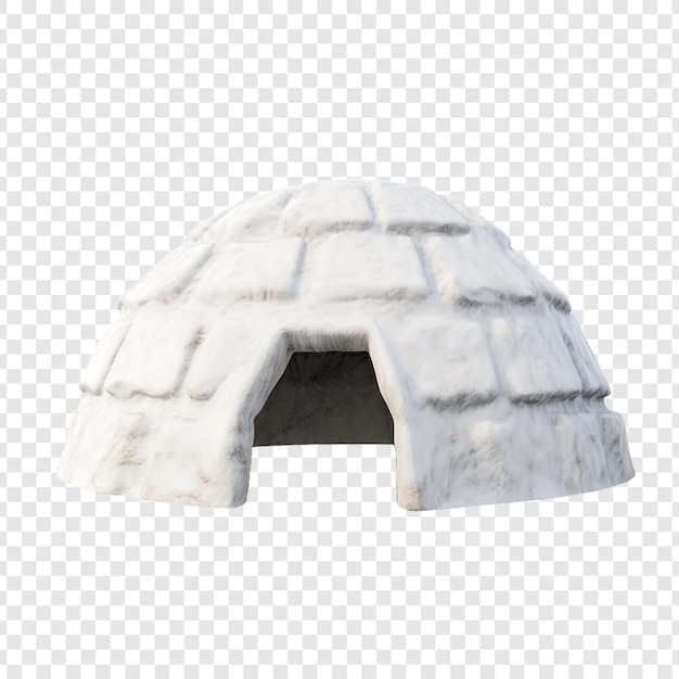 Casa de iglú aislada en un fondo transparente