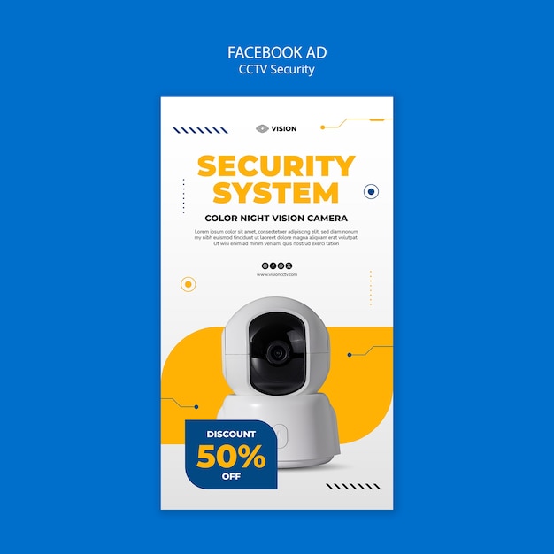 Gratis PSD cctv security template design