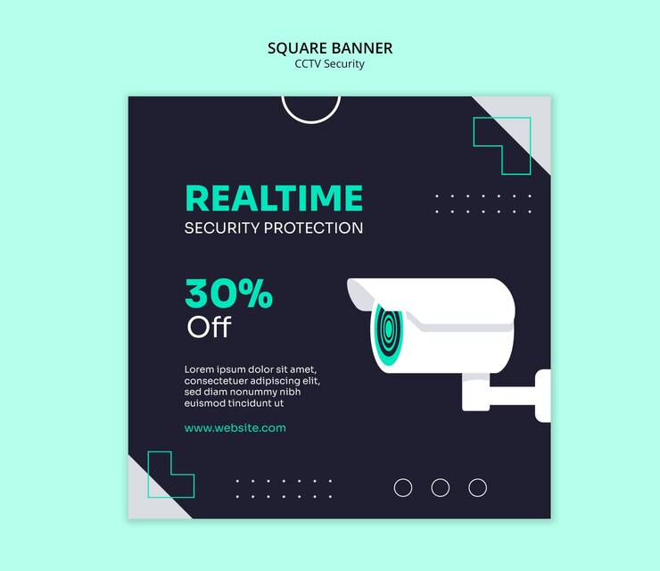 PSD Gratis cctv security  template design