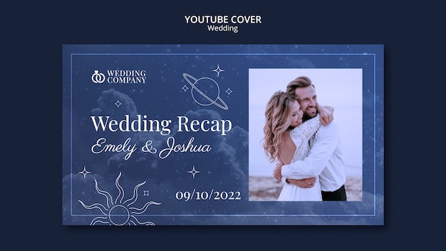 PSD gratuito celebración de la boda celestial portada de youtube