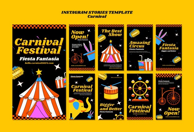 Celebración del carnaval en las historias de Instagram