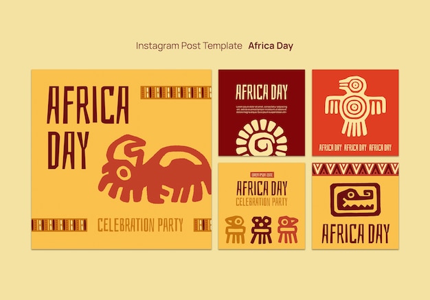 Celebración del día de África plantilla de publicaciones de Instagram