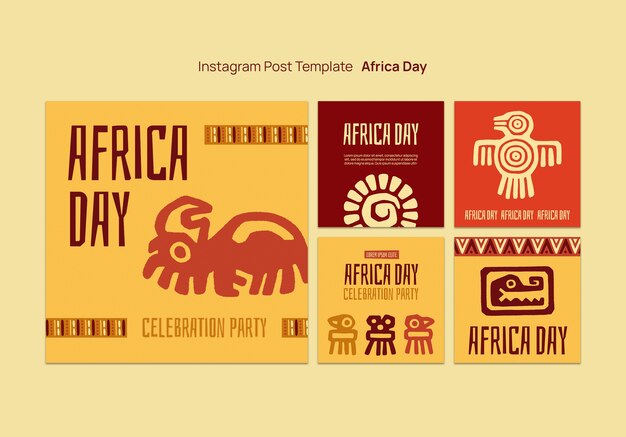 Celebración del día de África plantilla de publicaciones de Instagram
