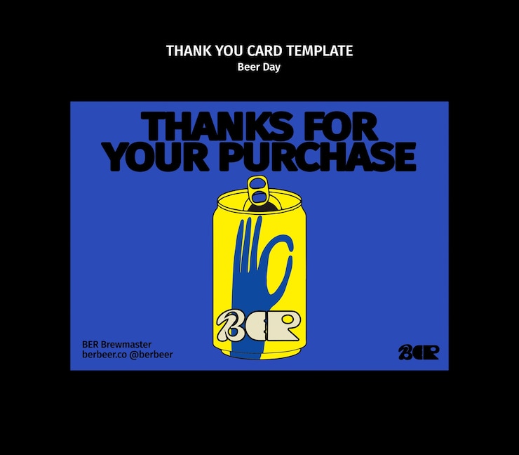 PSD gratuito celebración del día de la cerveza plantilla de tarjeta de agradecimiento