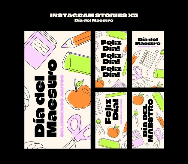Celebración del día del maestro en las historias de Instagram