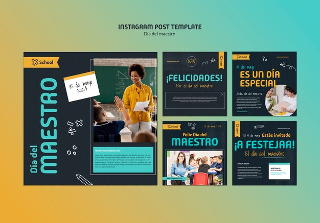 Celebración del día del maestro en Instagram