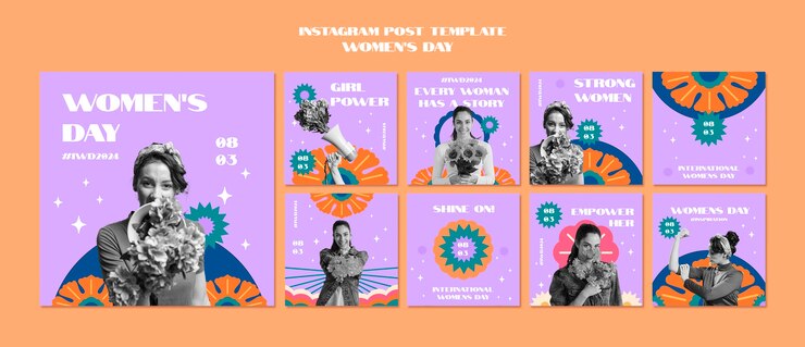 PSD gratuito celebración del día de la mujer en instagram