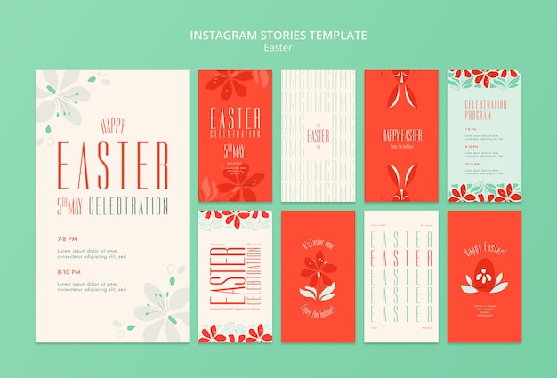 Celebración del día de pascua en las historias de instagram