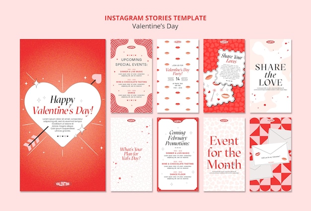 PSD gratuito celebración del día de san valentín historias de instagram