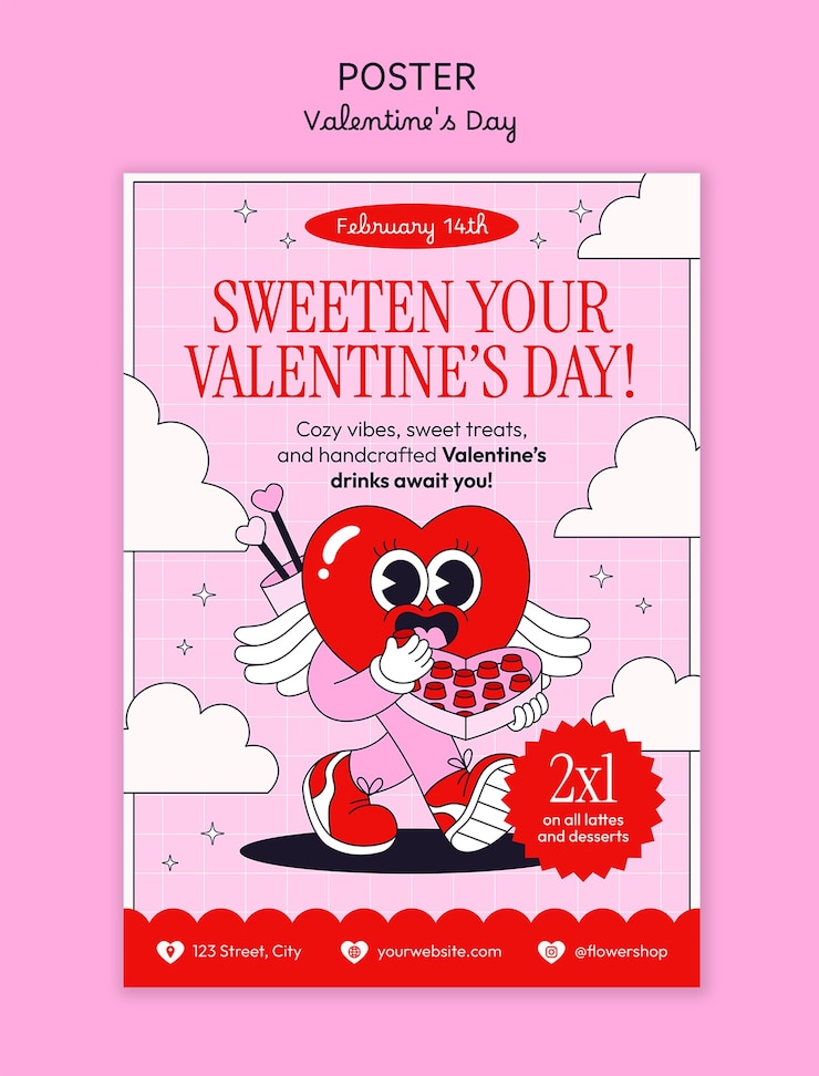 PSD gratuito celebración del día de san valentín