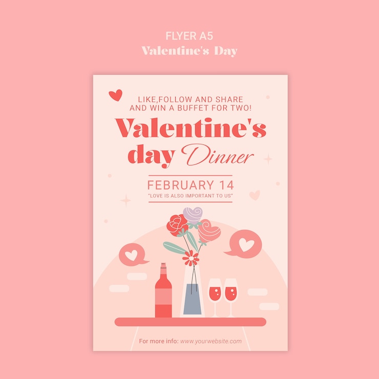 PSD gratuito celebración del día de san valentín