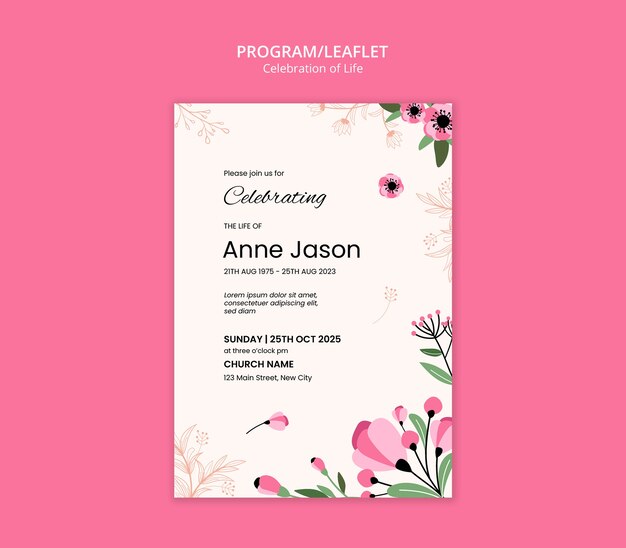 Celebración del diseño de plantillas de vida