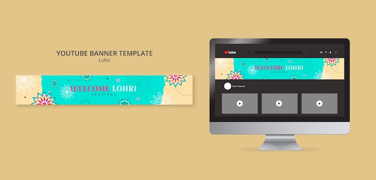 PSD gratuito la celebración del festival de lohri en youtube