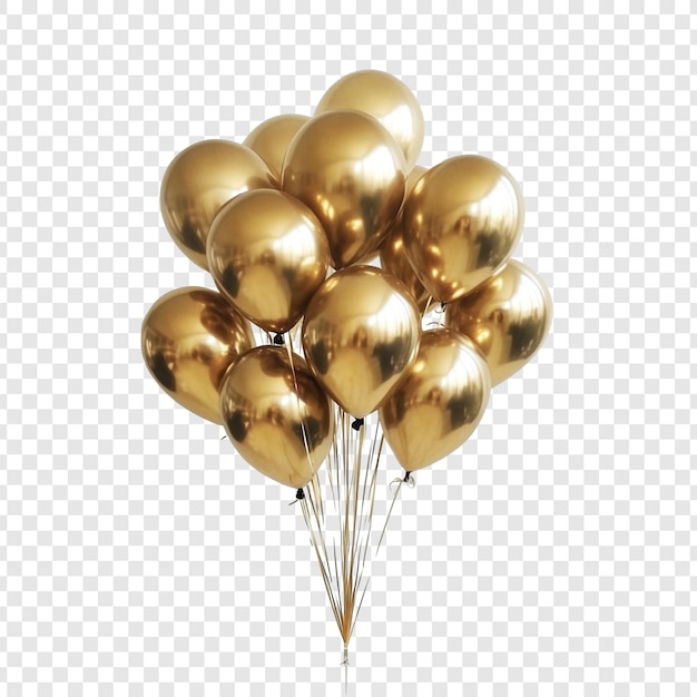 Celebración de globos dorados Un montón de globos de oro inflados brillantes Perfectos para fiestas y ocasiones festivas