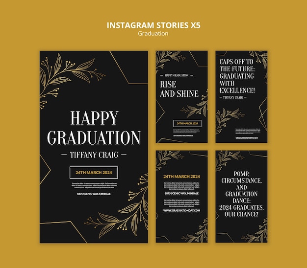 Celebración de la graduación en las historias de instagram