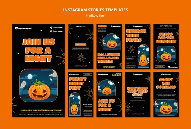 PSD gratuito celebración de halloween en las historias de instagram