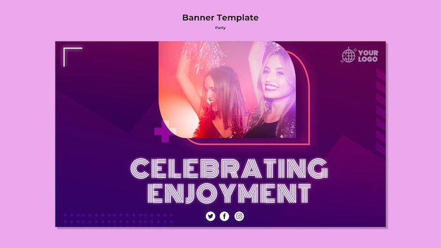 Celebrando plantilla de banner de disfrute