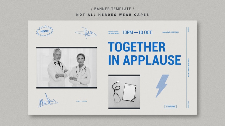 PSD Gratis celebrating doctors banner design