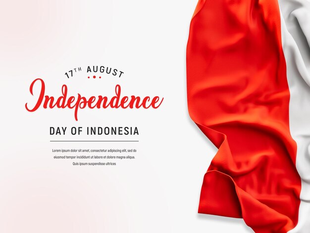 Celebrazione del giorno dell'indipendenza indonesiana con sfondo bandiera