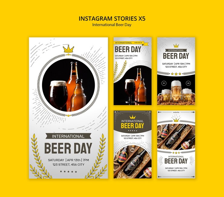 PSD gratuito celebrazione del giorno della birra su instagram