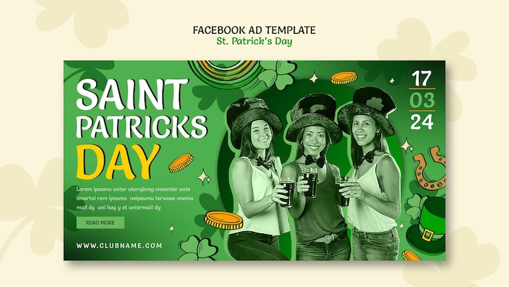 PSD gratuito celebrazione del giorno di san patrizio modello facebook
