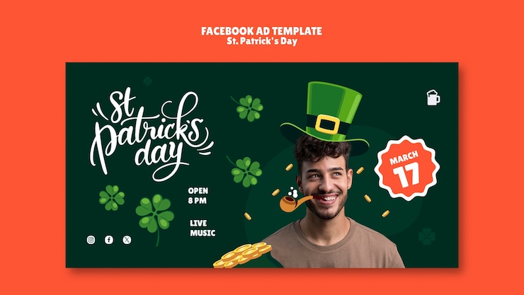 PSD gratuito celebrazione del giorno di san patrizio modello facebook