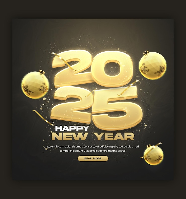 PSD gratuito celebrazione dell'anno nuovo 2025 banner sui social media o modello di post su instagram