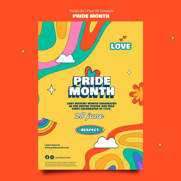 Celebre la plantilla de póster del mes del orgullo