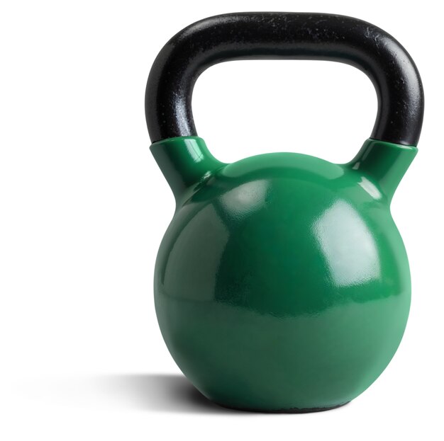 Cerca en el kettlebell verde