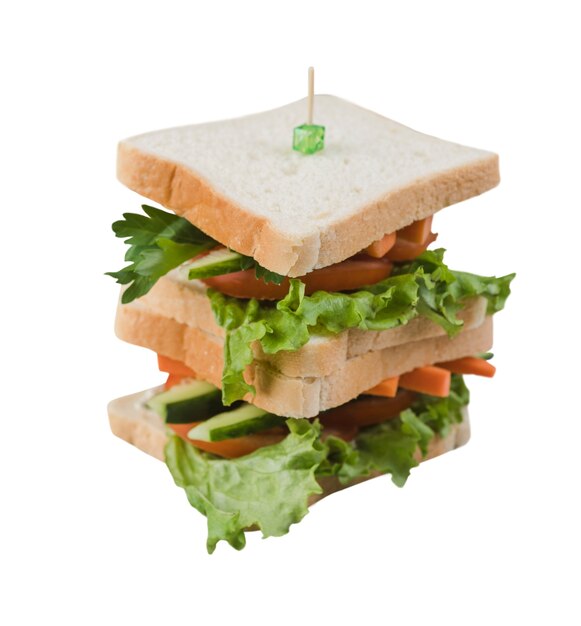 Cerca en el sándwich aislado