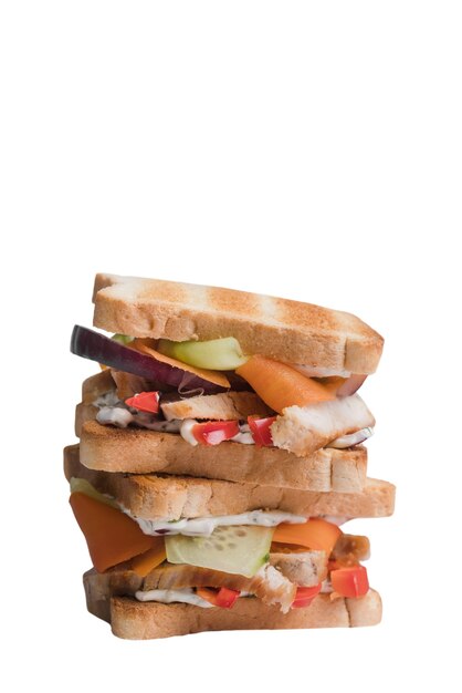Cerca en el sándwich aislado