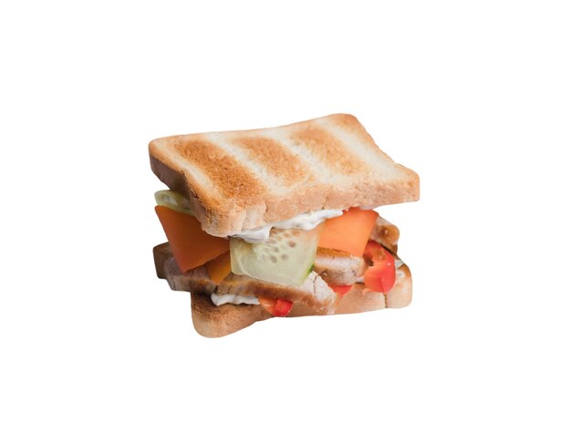 Cerca en el sándwich aislado