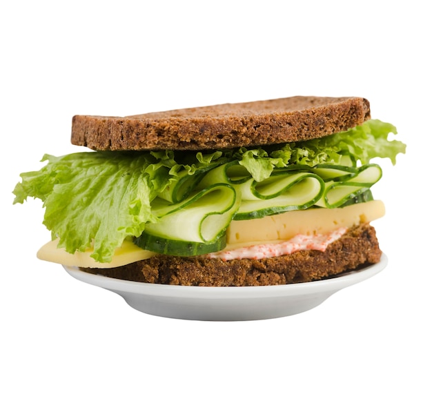 Cerca en el sándwich aislado