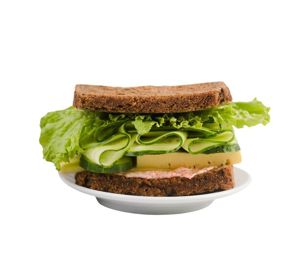 Cerca en el sándwich aislado