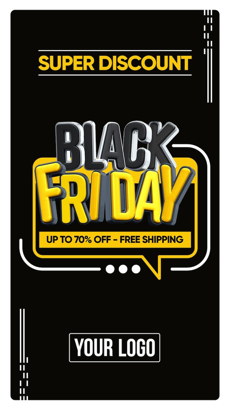 PSD Gratis cerita media sosial pengiriman gratis black friday
