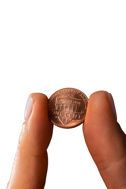 Cerrar moneda en mano aislada