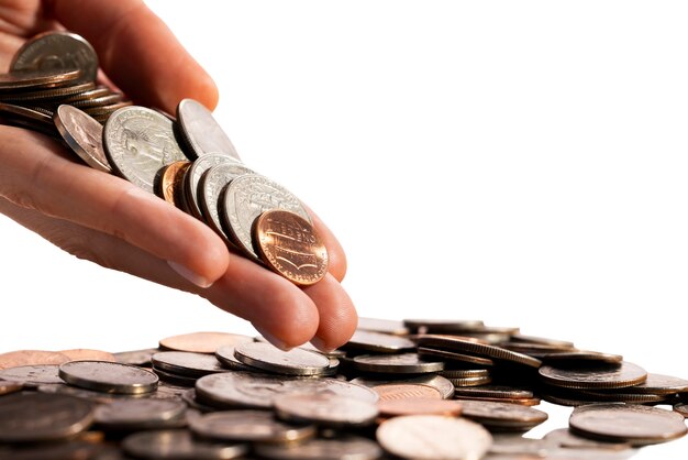 Cerrar moneda en mano aislada