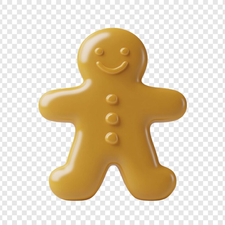 PSD gratuito cheerful golden gingerbread man sweet holiday treat festive delight di cottura