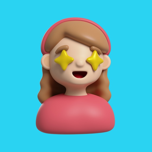 Chica avatar emoji icono 3d