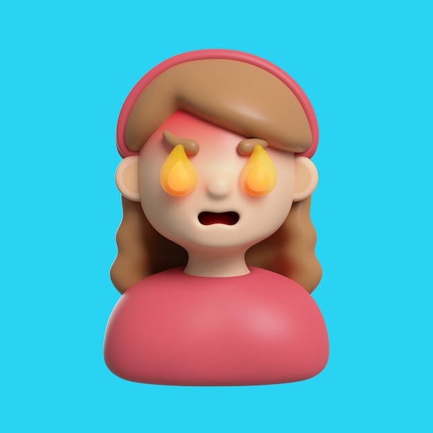 PSD gratuito chica avatar emoji icono 3d