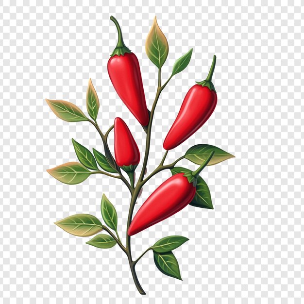 Chiles rojos vibrantes en las ramas