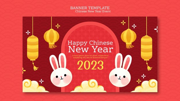Chinees Nieuwjaar bannersjabloon