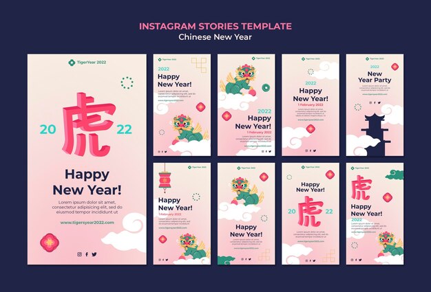 Chinees nieuwjaar instagram verhalenset