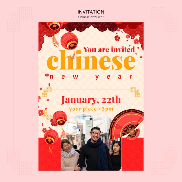 Chinees nieuwjaar sjabloonontwerp