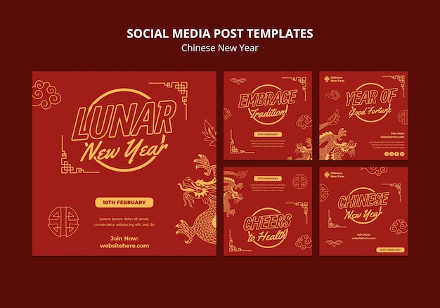 Gratis PSD chinese nieuwjaarsviering op instagram