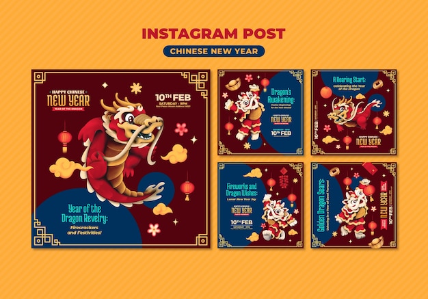 Gratis PSD chinese nieuwjaarsviering op instagram