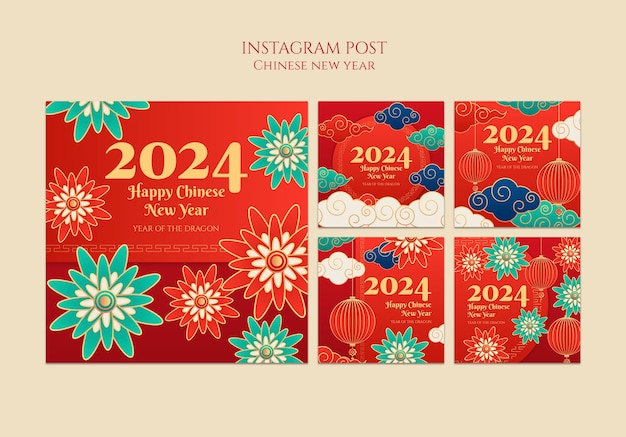 Gratis PSD chinese nieuwjaarsviering op instagram